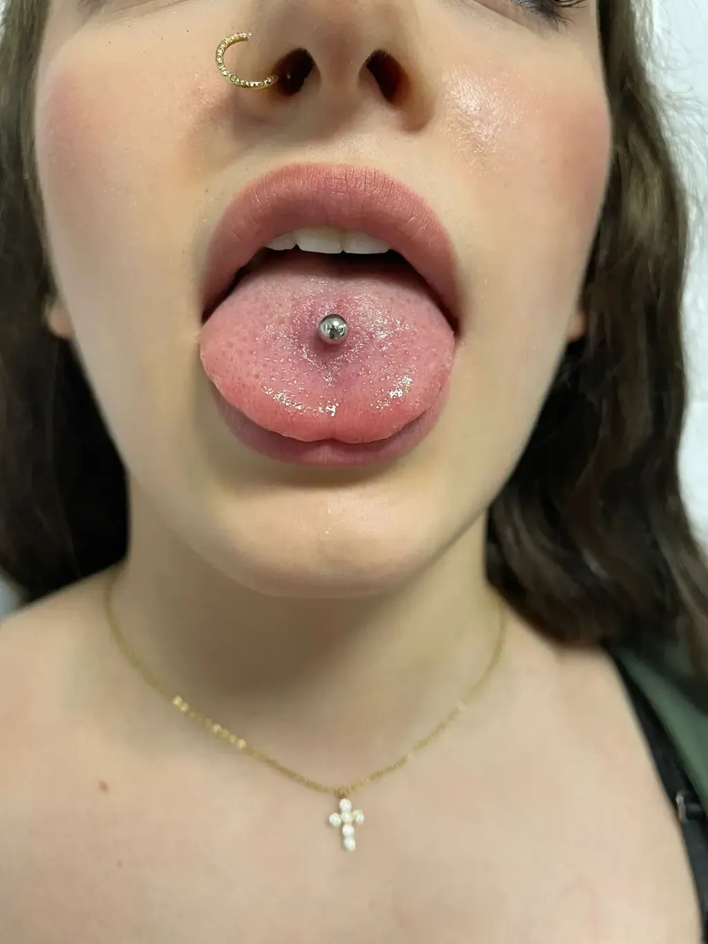 Tongue Piercing, piercing work performed by Ramiro at Arrels Tattoo