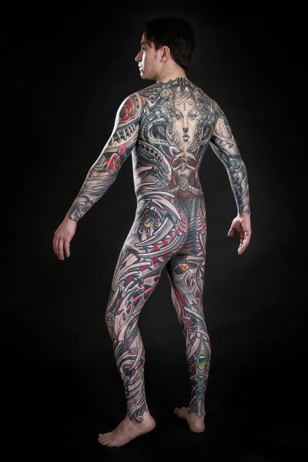 Full Body Suit Biomech, tattoo by Javier Obregón
