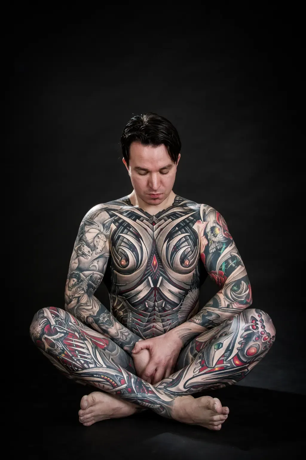 Full Body Suit Biomech, tattoo by Javier Obregón