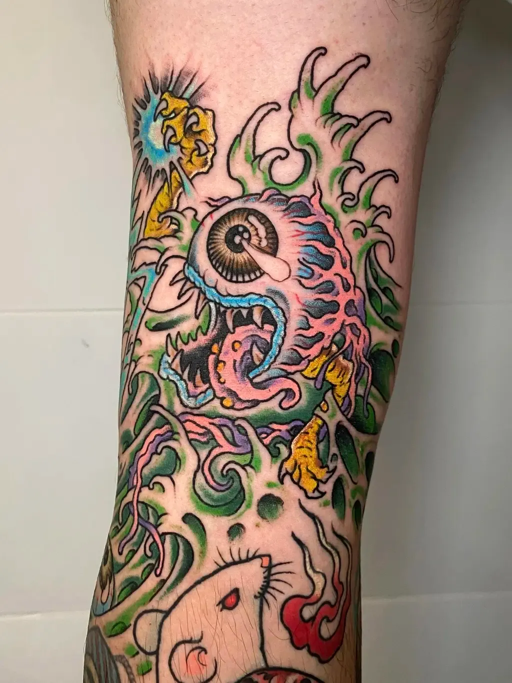 Swamp Wizard Eye, tattoo by Marcel