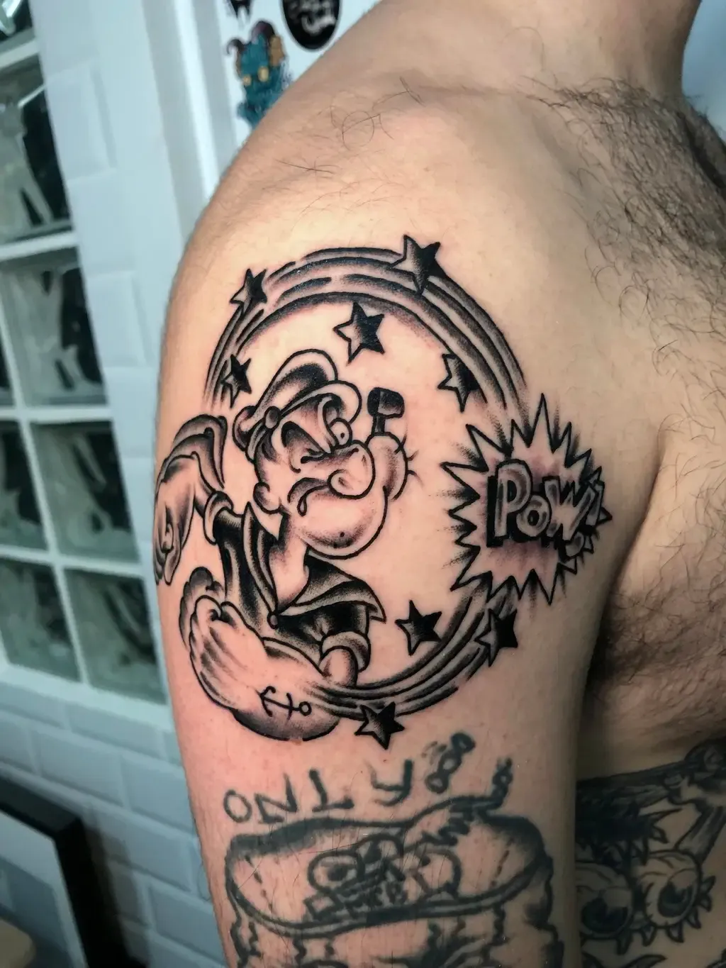 Popeye, tattoo by Marcel