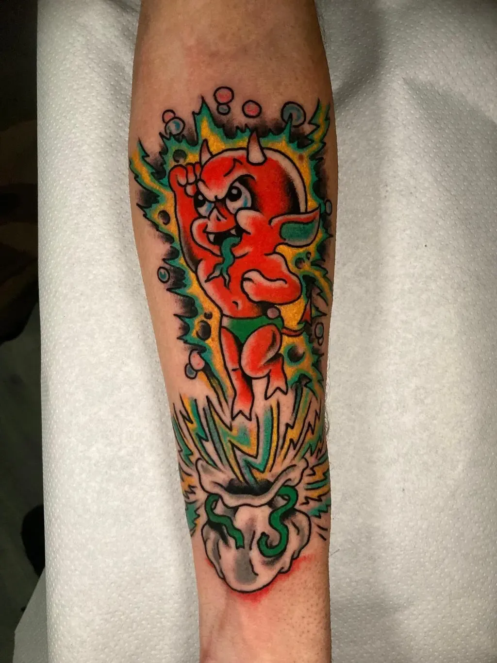 Pop! Hot Stuff, tattoo by Marcel