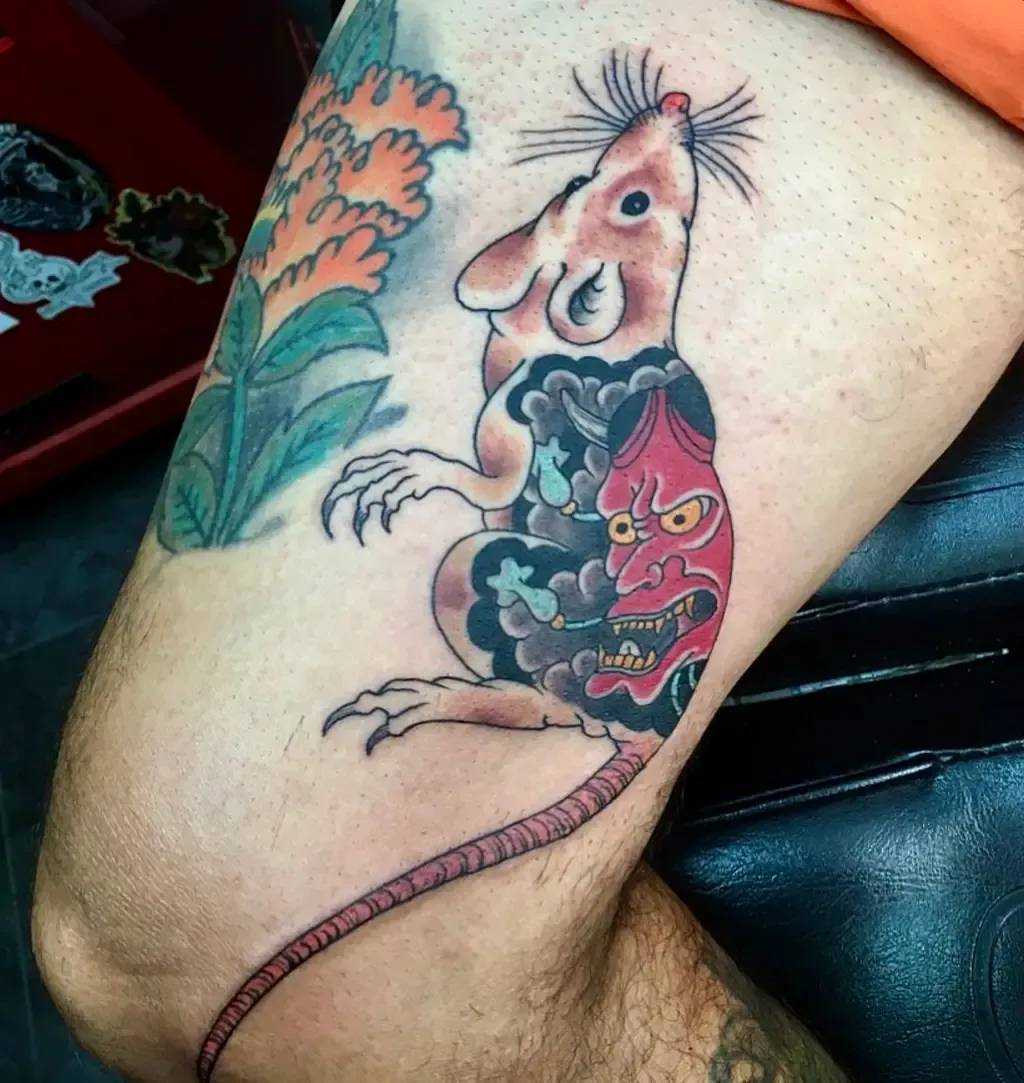 Tattooed Rat, tattoo by Mariano “El Tata”